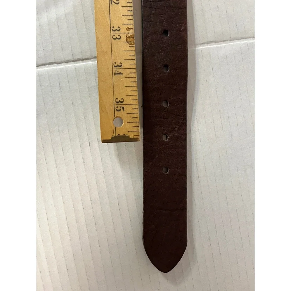 Eddie Bauer‎ Leather Belt Mens 32 Brown Brass Buckle Casual Accessory